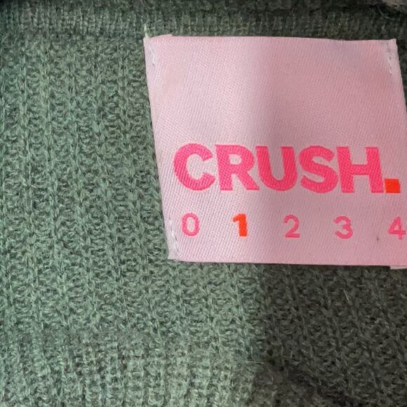 Crush. 100% Cashmere Olive Forest Green Turtleneck Cropped Sweater 1 S - Picture 6 of 9
